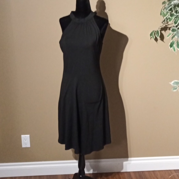 Sz M Halter Neck Stretch Sleeveless Casual Dress - Picture 4 of 9